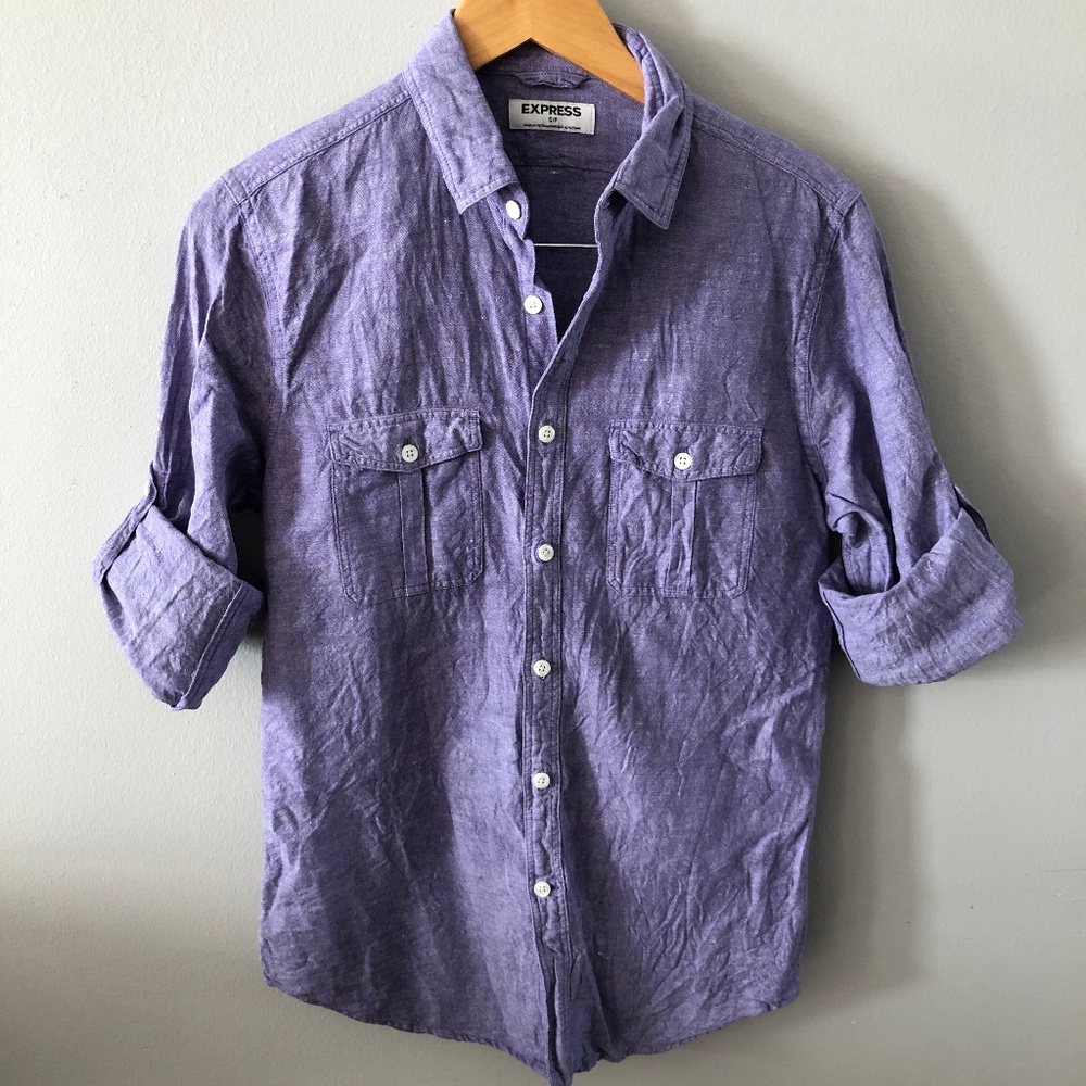 Express Lavender Button-down Shirt
